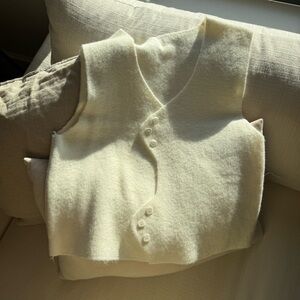 cream button up vest brand new